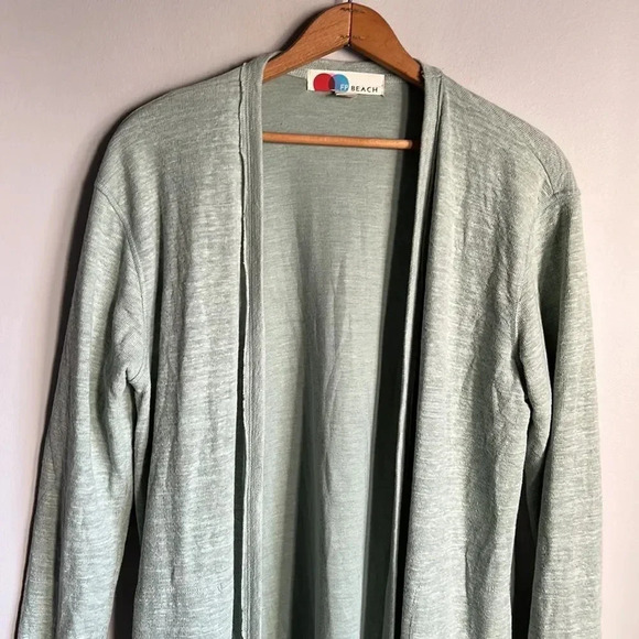 FREE PEOPLE Beach Bicoastal Seaglass Green Comfy Cardigan Duster - Picture 5 of 12